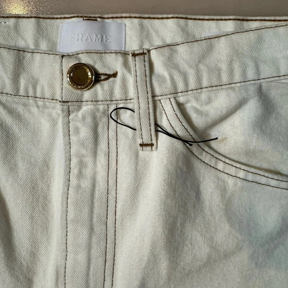 NWOT FRAME Woman LE ITALIEN True Straight In Blanc Jeans Size 29 $239 - Picture 3 of 8